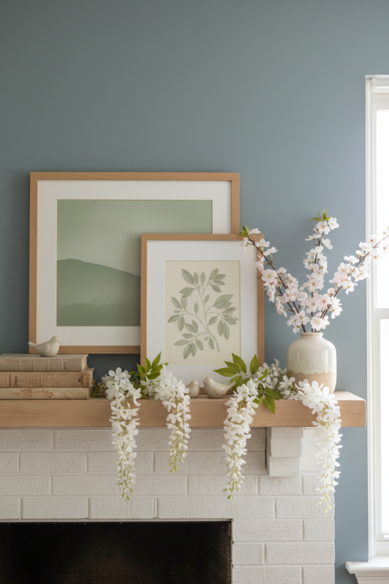 Spring Mantel Decor Ideas for a Brighter Living Room